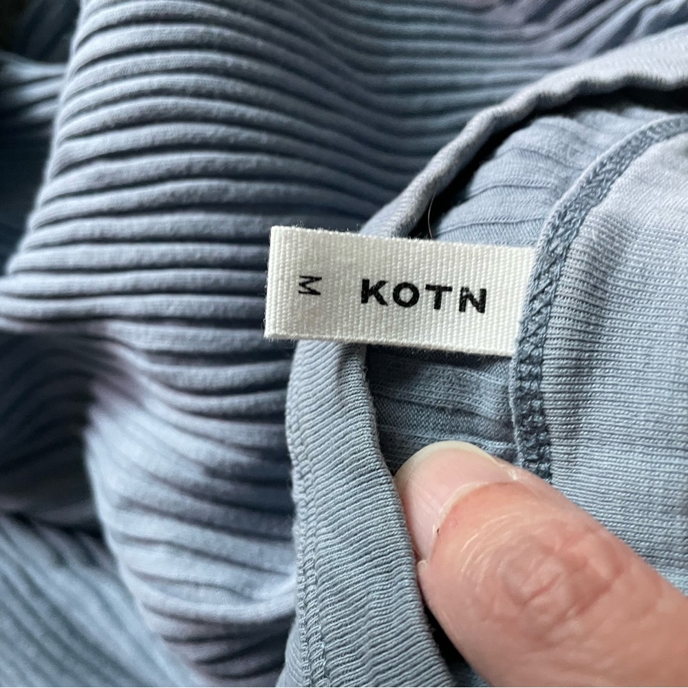KOTN Kids Ribbed Bottoms in Soft Blue - Picture 2 of 4